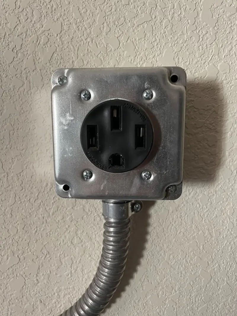 NEMA 14-50 outlet installed for Electrical Panel Upgrade in Justin